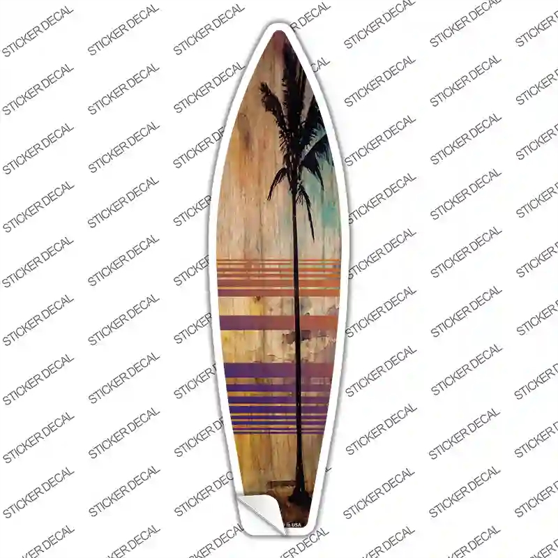 SB-415s-L Tall Palm Tree Novelty Surfboard Sticker Decal - Large