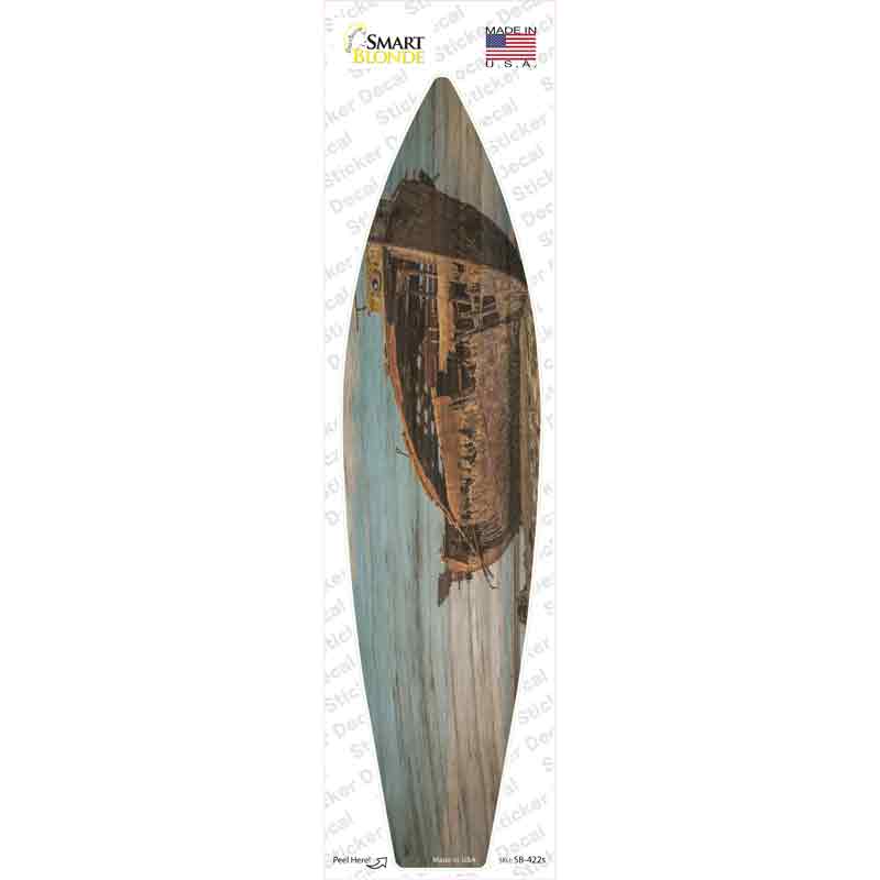SB-422s-M Weathered Boat Novelty Surfboard Sticker Decal - Medium