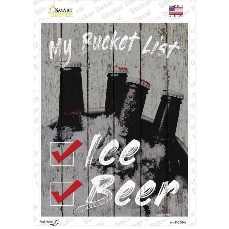 P-2984s-M My Bucket List Novelty Rectangle Sticker Decal - Medium