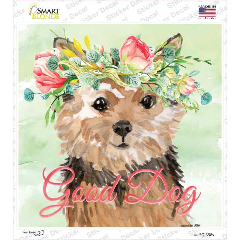 SQ-398s-M Norfolk Terrier Good Dog Novelty Square Sticker Decal - Medium