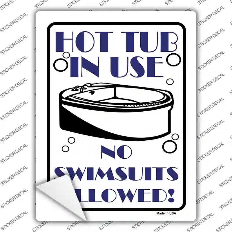 P-643s-L Hot Tub in Use Novelty Rectangle Sticker Decal - Large