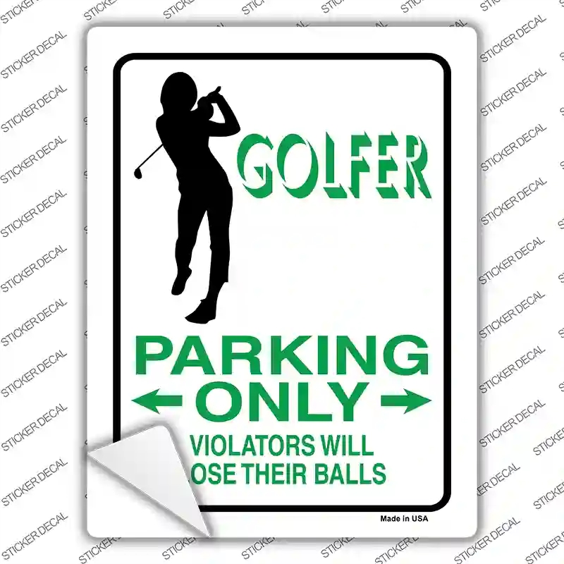 P-654s-S Golfer Only Female Novelty Rectangle Sticker Decal - Small