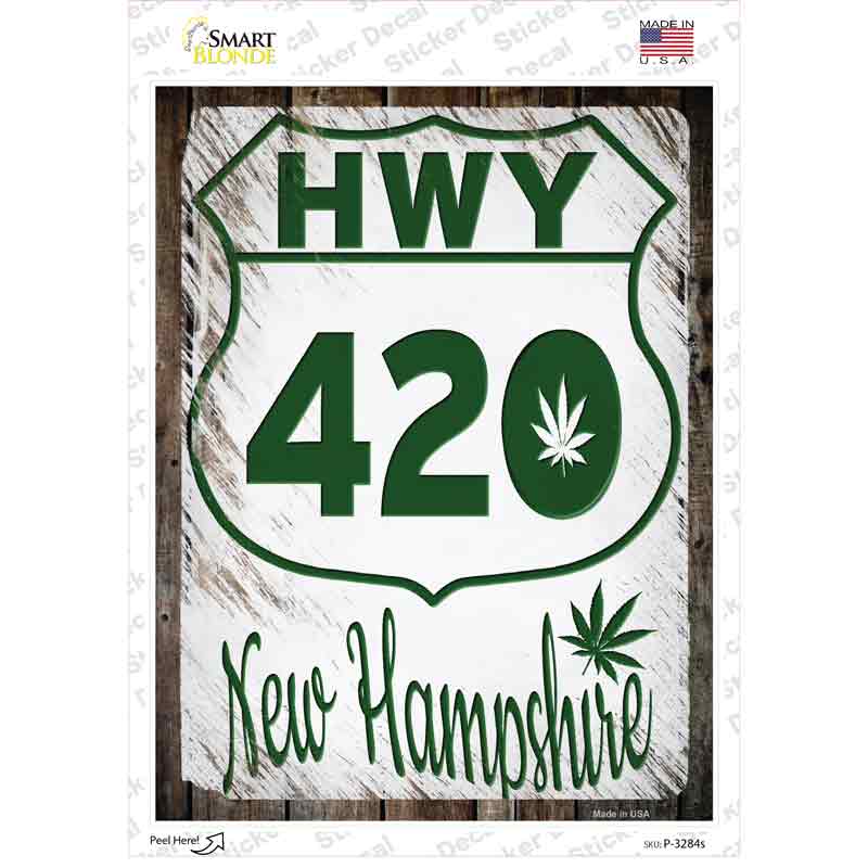 P-3284s-M HWY 420   Hampshire Novelty Rectangle Sticker Decal - Medium