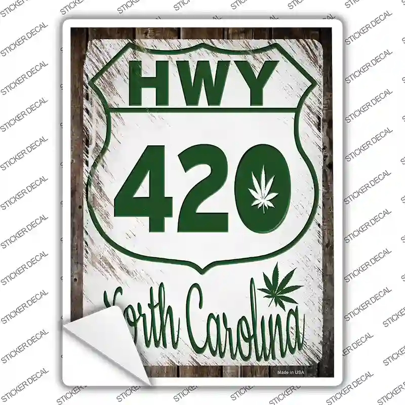 P-3288s-XL HWY 420 North Carolina Novelty Rectangle Sticker Decal - Extra Large