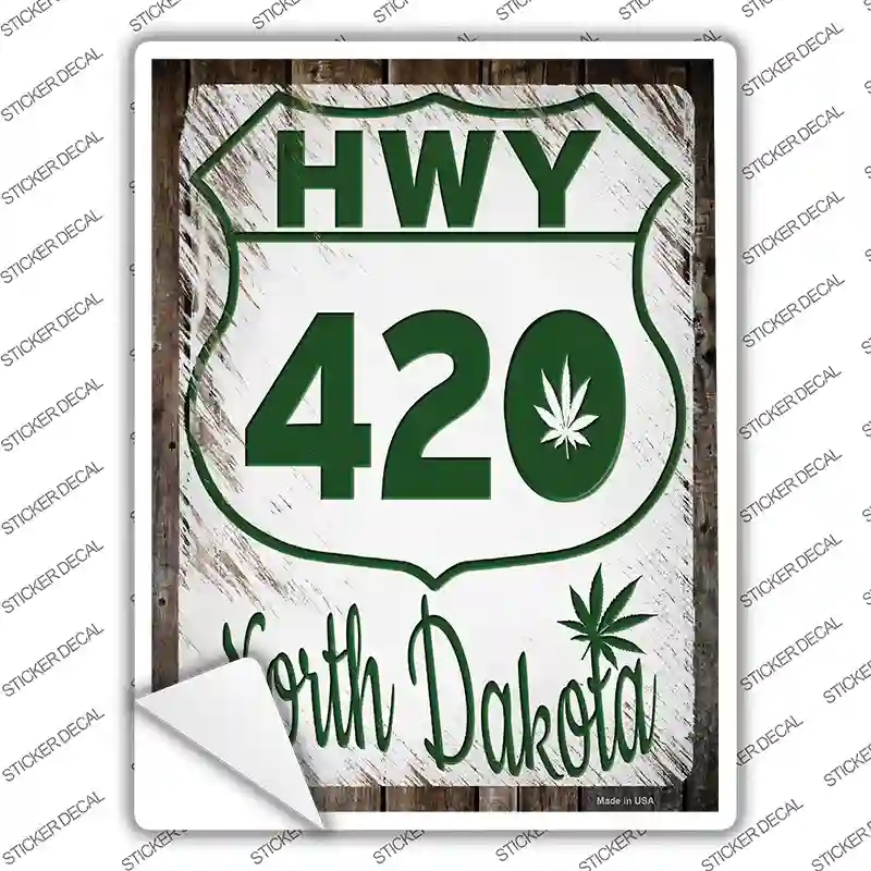P-3289s-S HWY 420 North Dakota Novelty Rectangle Sticker Decal - Small