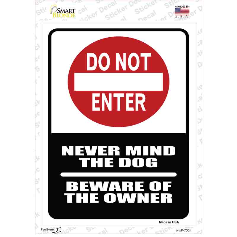 P-700s-M Do Not Enter Novelty Rectangle Sticker Decal - Medium