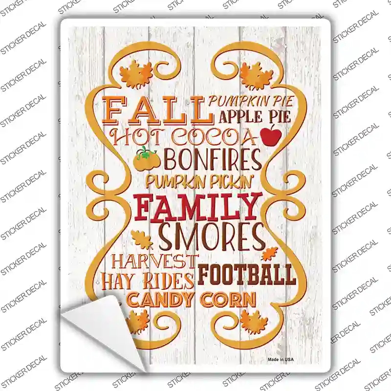 P-3942s-L Fall Autumn Season Novelty Rectangle Sticker Decal - Large
