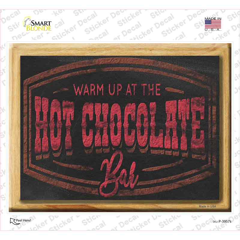 P-3957s-M Hot Chocolate Bar Novelty Rectangle Sticker Decal - Medium