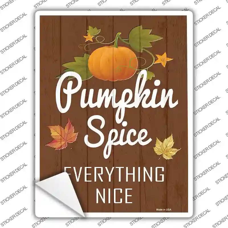 P-3388s-XL Pumpkin Spice Novelty Rectangle Sticker Decal - Extra Large