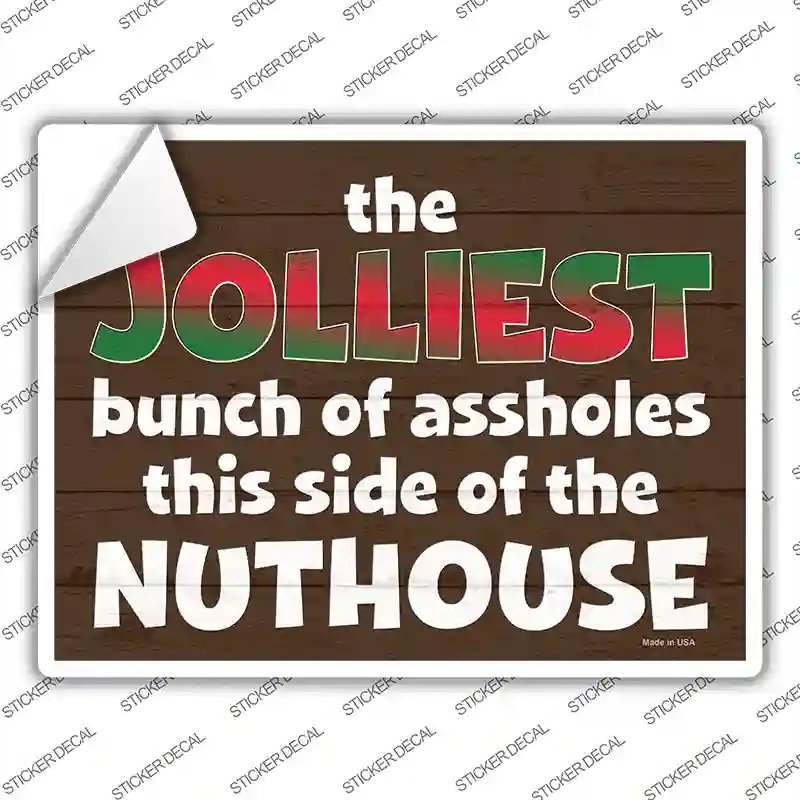 P-3392s-L Jolliest Assholes Novelty Rectangle Sticker Decal - Large