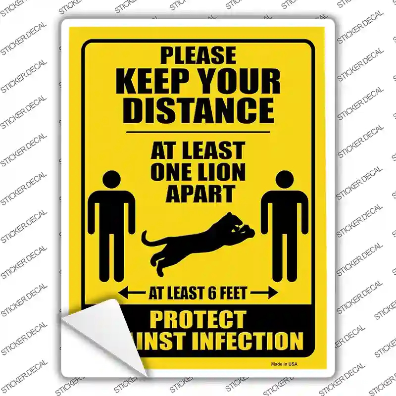 P-3416s-XL One Lion Apart Novelty Rectangle Sticker Decal - Extra Large