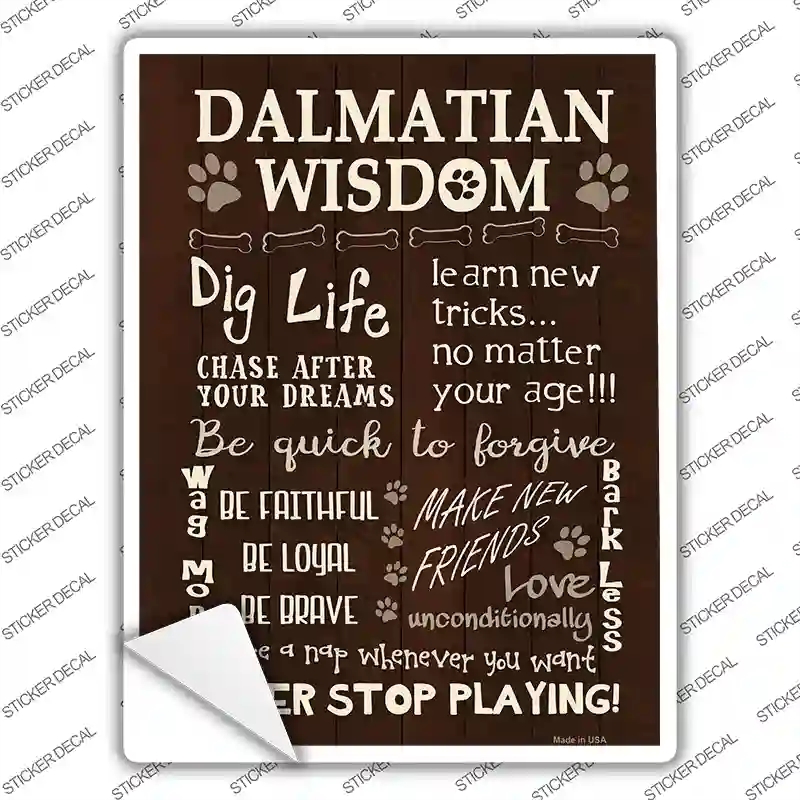 P-1656s-L Dalmatian Wisdom Novelty Rectangle Sticker Decal - Large