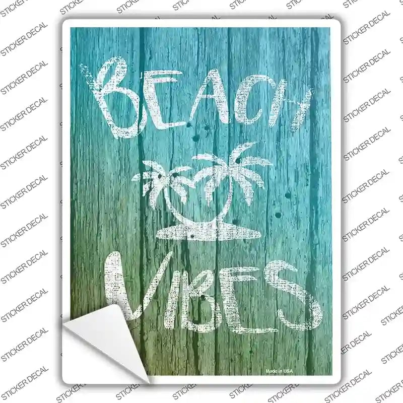 P-2597s-XL Beach Vibes Novelty Rectangle Sticker Decal - Extra Large