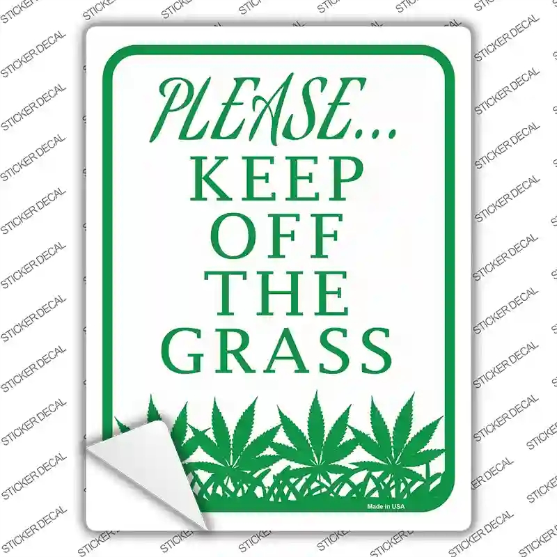 P-2610s-XL Please Keep Off Grass Novelty Rectangle Sticker Decal - Extra Large