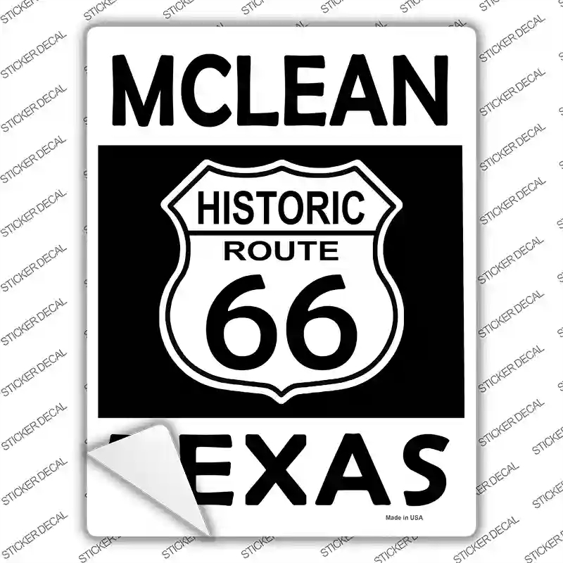 P-2789s-L McLean Texas Historic Route 66 Novelty Rectangle Sticker Decal - Large
