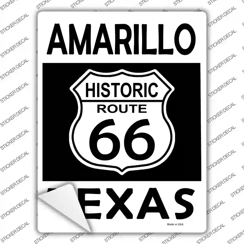 P-2790s-S Amarillo Texas Historic Route 66 Novelty Rectangle Sticker Decal - Small