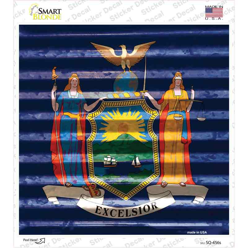 SQ-456s-M   York Flag Corrugated Effect Novelty Square Sticker Decal - Medium