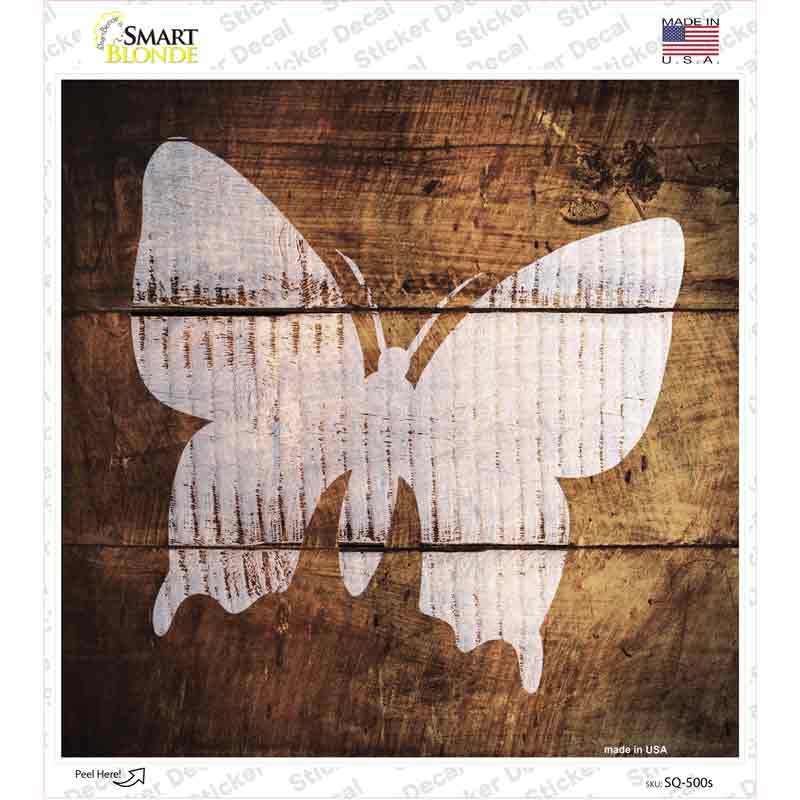 SQ-500s-M Butterfly Painted Stencil Novelty Square Sticker Decal - Medium