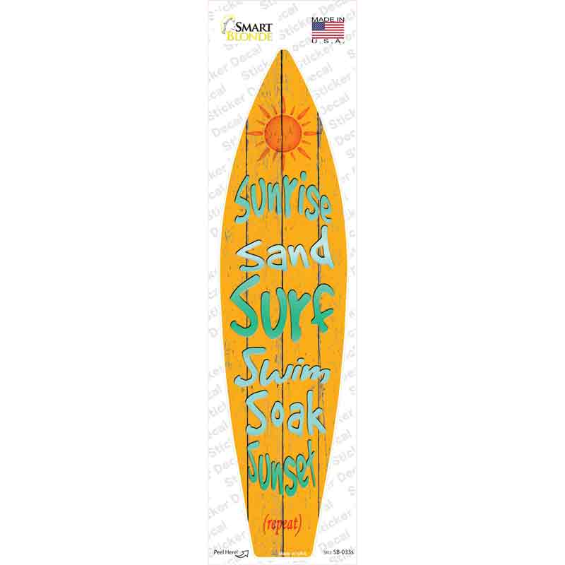 SB-033s-M Sunrise Novelty Surfboard Sticker Decal - Medium