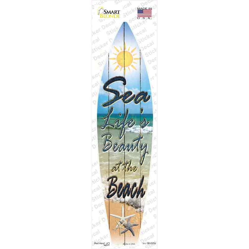 SB-035s-M Beach Sea Life Novelty Surfboard Sticker Decal - Medium