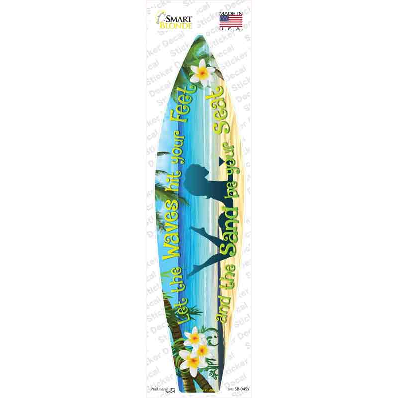 SB-045s-M Let the Waves Novelty Surfboard Sticker Decal - Medium