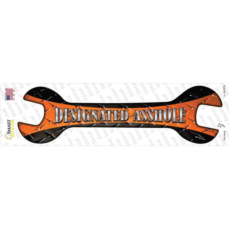 W-075s-M Designated Asshole Novelty Wrench Sticker Decal - Medium