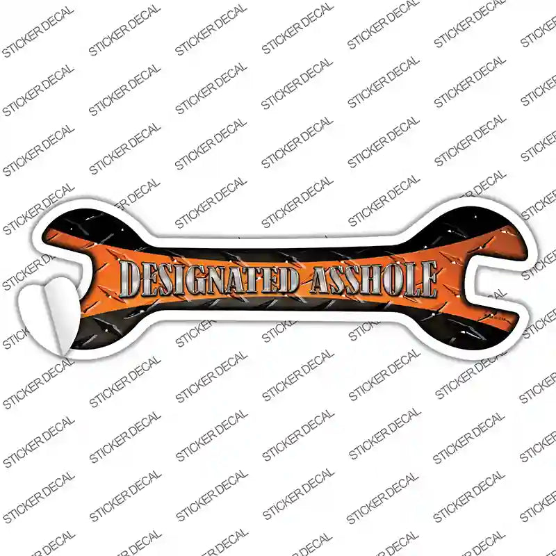 W-075s-S Designated Asshole Novelty Wrench Sticker Decal - Small