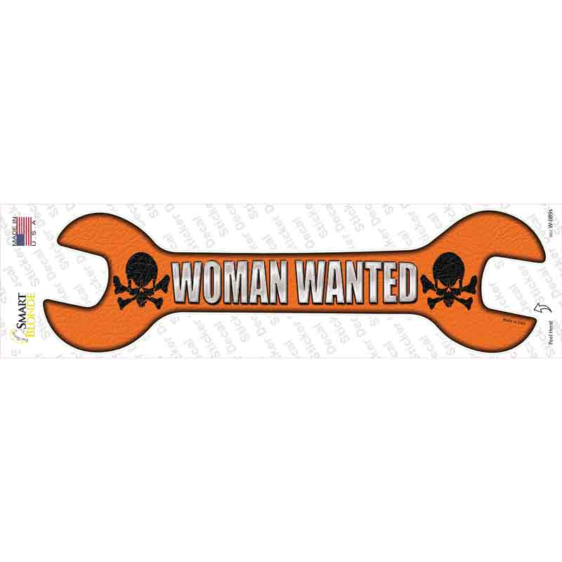 W-089s-M Woman Wanted Novelty Wrench Sticker Decal - Medium