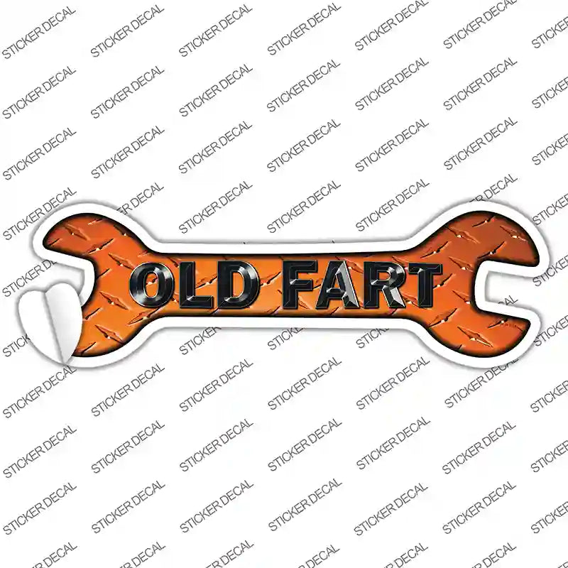 W-092s-S Old Fart Novelty Wrench Sticker Decal - Small