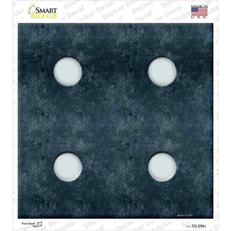 SQ-096s-M Dice Roll 4 Novelty Square Sticker Decal - Medium