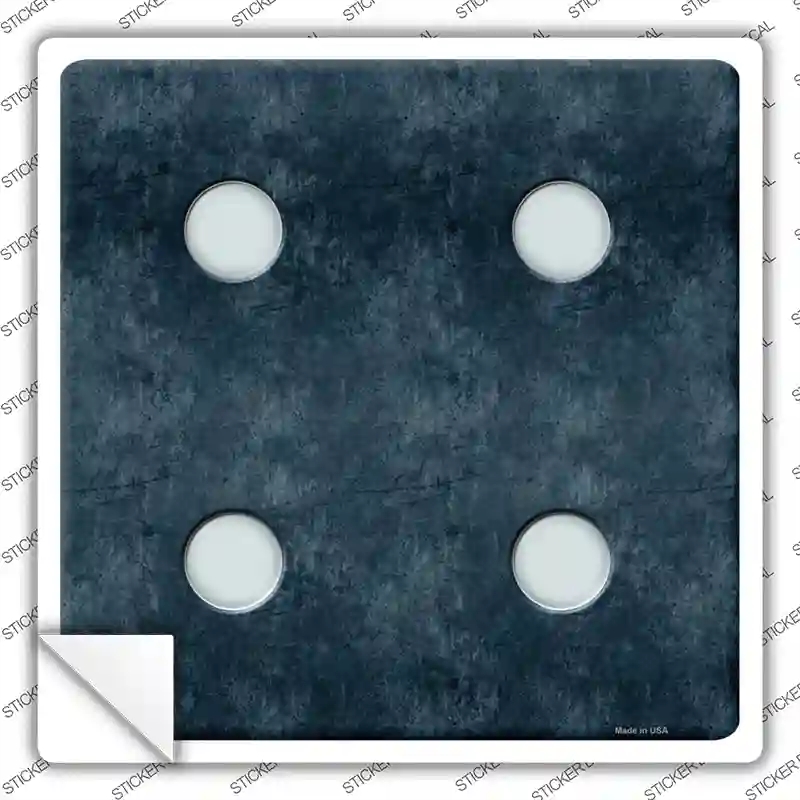 SQ-096s-S Dice Roll 4 Novelty Square Sticker Decal - Small