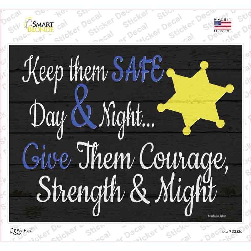 P-3333s-M Keep Them Safe Novelty Rectangle Sticker Decal - Medium