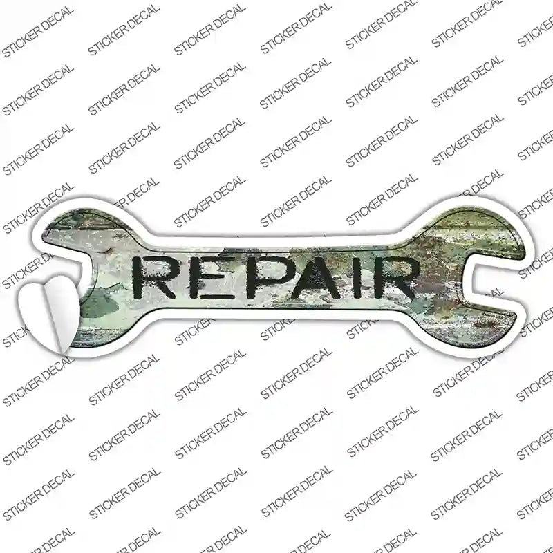 W-105s-XL Repair Novelty Wrench Sticker Decal - Extra Large