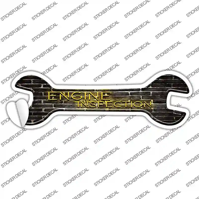 W-130s-L Engine Inspection Novelty Wrench Sticker Decal - Large