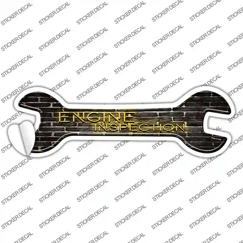 W-130s-S Engine Inspection Novelty Wrench Sticker Decal - Small