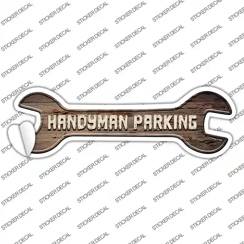 W-142s-S Handyman Parking Novelty Wrench Sticker Decal - Small