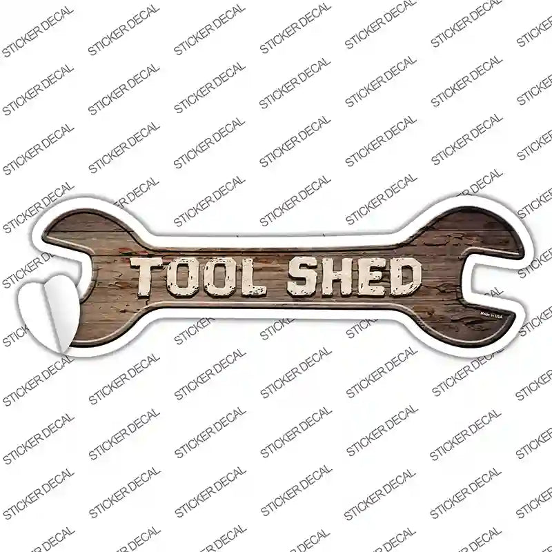 W-143s-L Tool Shed Novelty Wrench Sticker Decal - Large