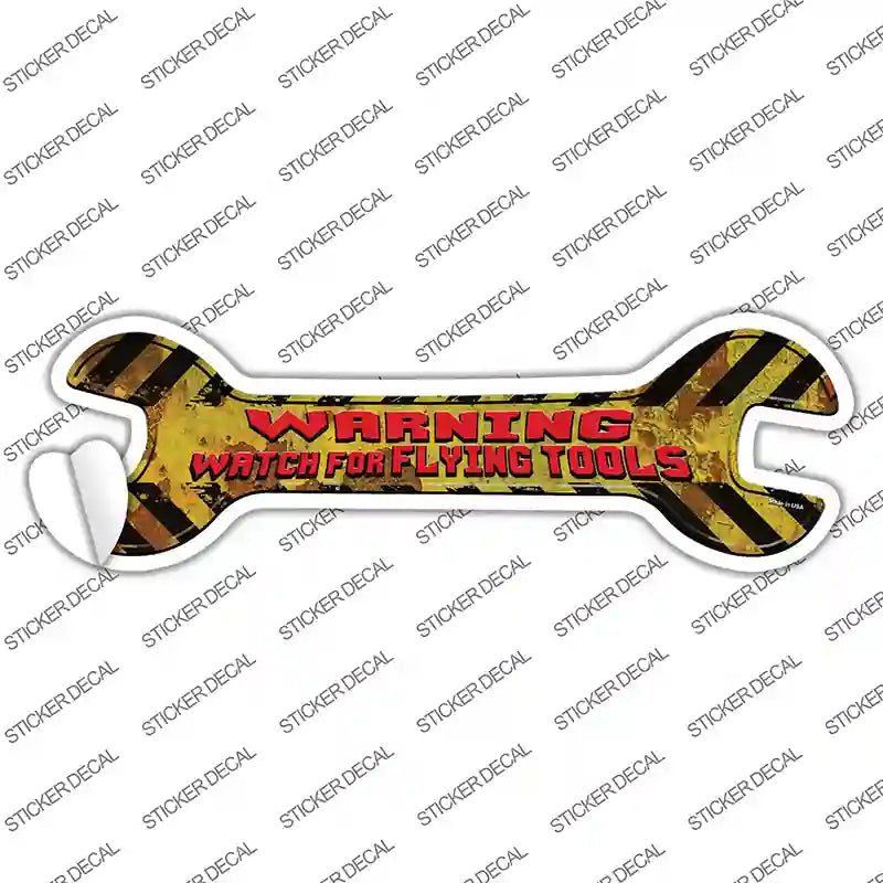 W-151s-L Watch for Flying Tools Novelty Wrench Sticker Decal - Large