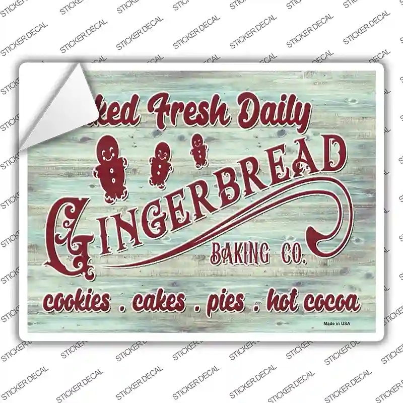 P-3926s-XL Gingerbread Baking Co Novelty Rectangle Sticker Decal - Extra Large