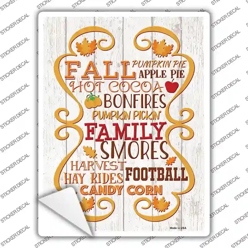 P-3942s-S Fall Autumn Season Novelty Rectangle Sticker Decal - Small