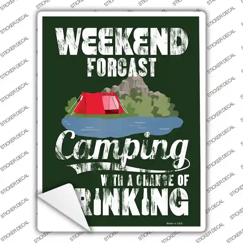 P-4050s-S Weekend Forcast Novelty Rectangle Sticker Decal - Small