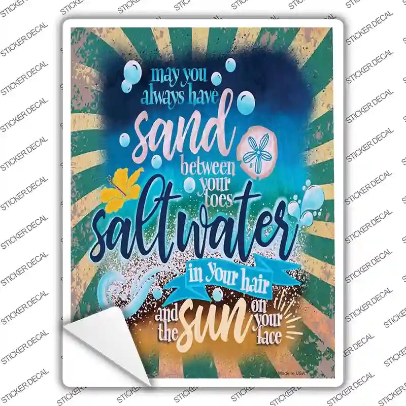 P-3983s-XL Sand Between Your Toes Novelty Rectangle Sticker Decal - Extra Large