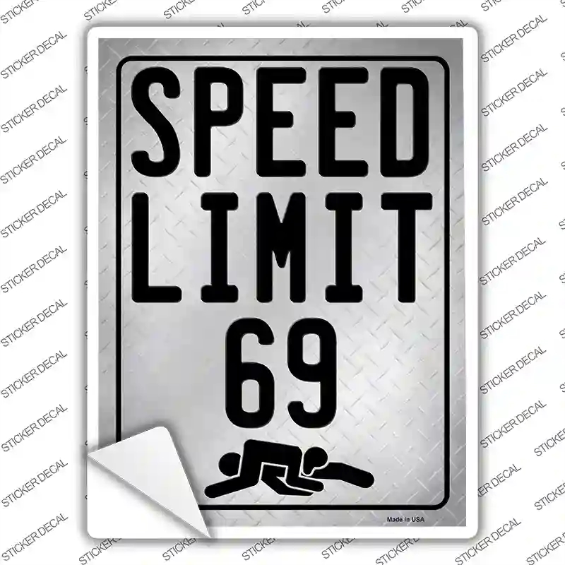 P-4068s-S Speed Limit 69 Novelty Rectangle Sticker Decal - Small