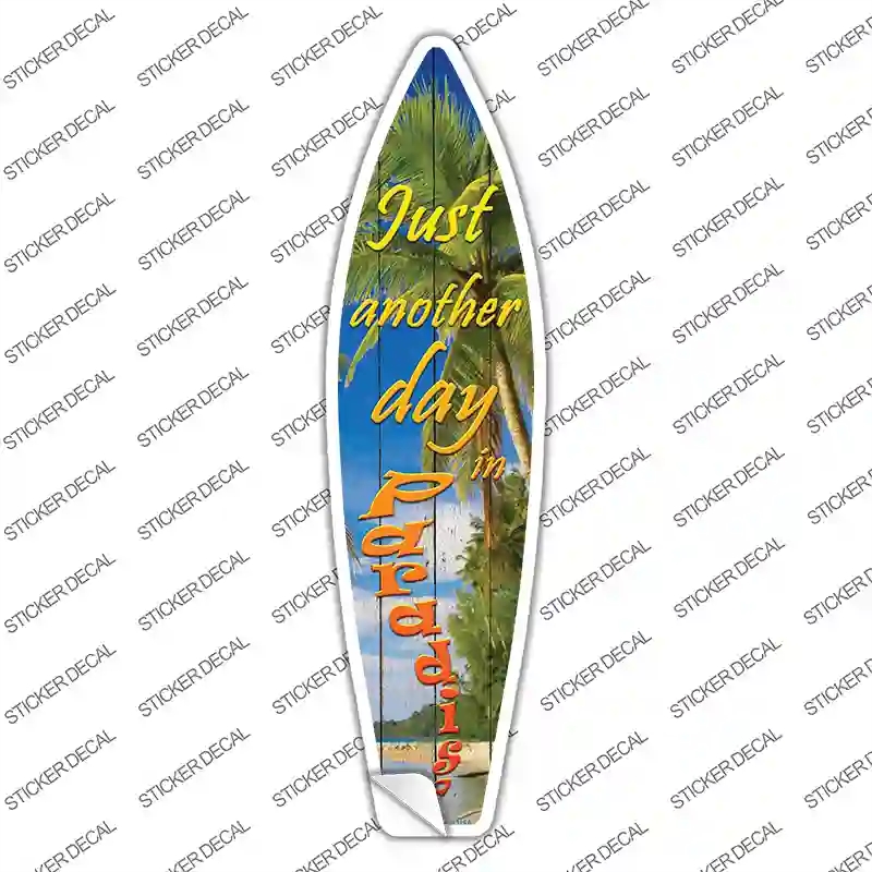SB-036s-L Day in Paradise Novelty Surfboard Sticker Decal - Large