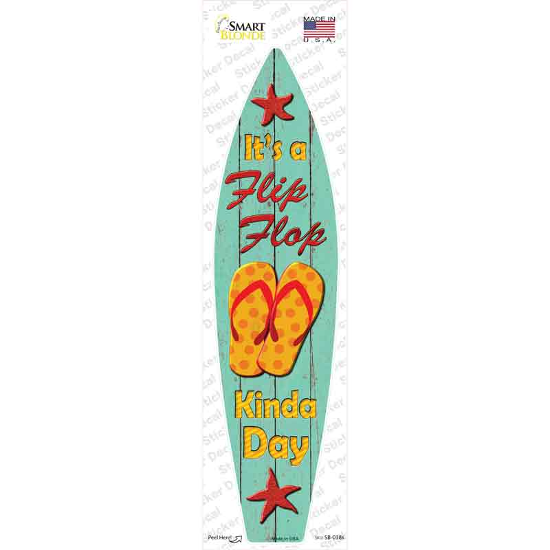 SB-038s-M Flip Flop Day Novelty Surfboard Sticker Decal - Medium