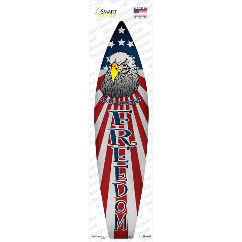 SB-048s-M Freedom Novelty Surfboard Sticker Decal - Medium