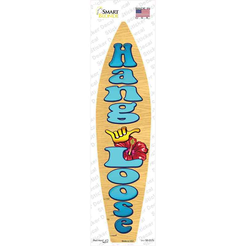SB-057s-M Hang Loose Novelty Surfboard Sticker Decal - Medium