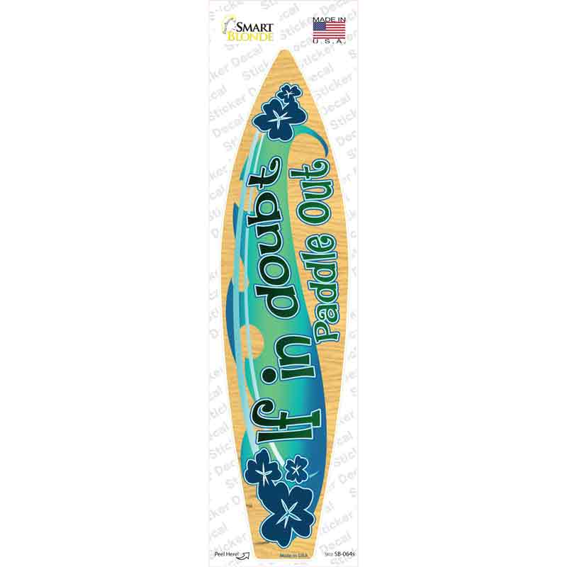SB-064s-M Paddle Out Novelty Surfboard Sticker Decal - Medium