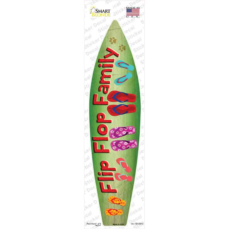 SB-081s-M Flip Flop Family Novelty Surfboard Sticker Decal - Medium