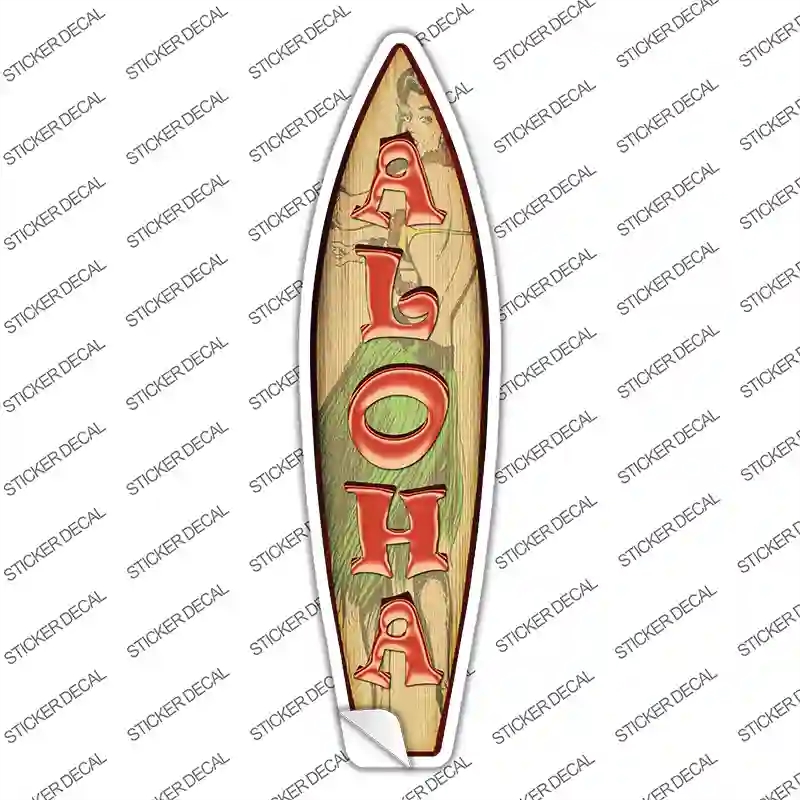 SB-091s-S Aloha Novelty Surfboard Sticker Decal - Small